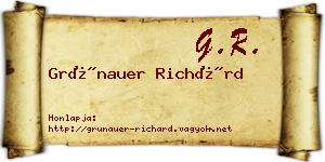 Grünauer Richárd névjegykártya